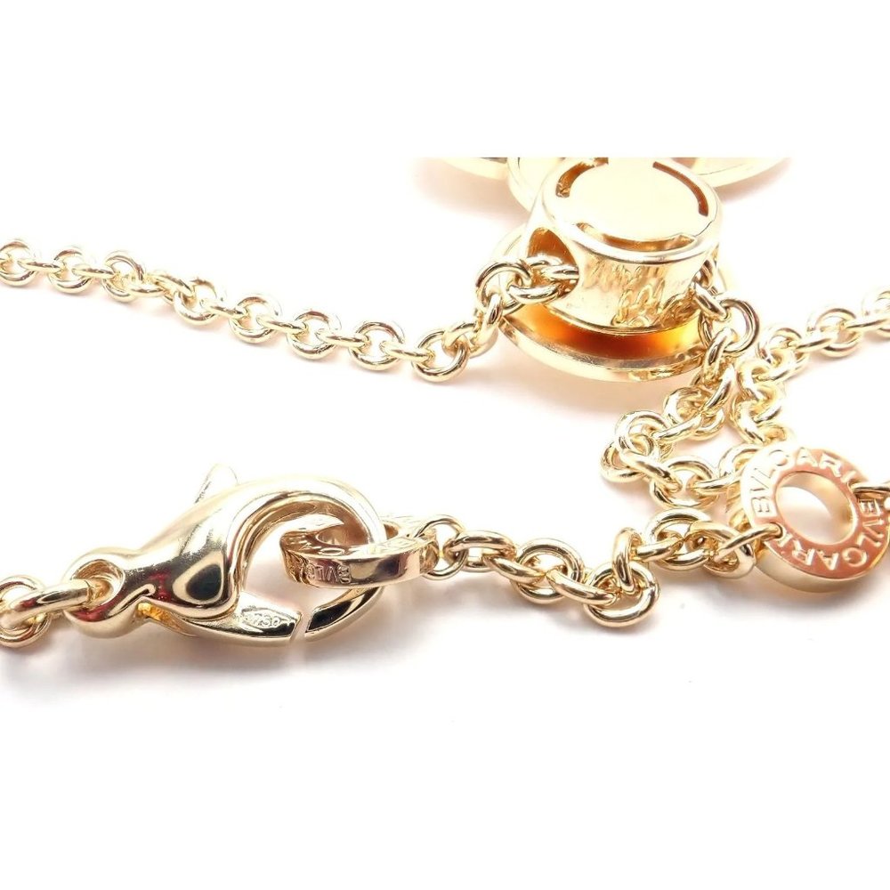 Authentic! Bulgari Bvlgari Cicladi 18k Yellow Gold Large Pendant Link Necklace - Picture 8 of 10